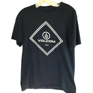 Volcom Men's Logo Short Sleeve Crew Neck Navy Pullover Blue Tee in Size Medium
